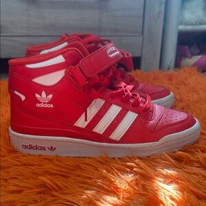 Adidas Red and White High-Tops